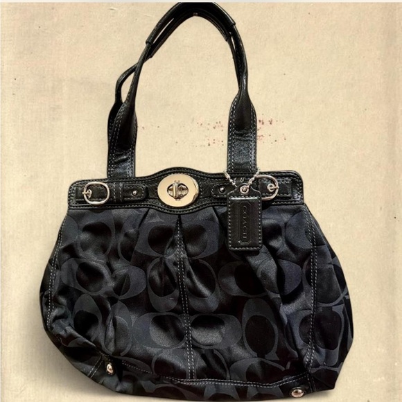 Beautiful Black Garnet Signature C Lurex Canvas Turnlock...